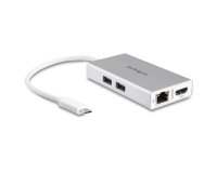 StarTech.com Adaptateur Multiport USB-C - Mini Station d'Accueil USB-C avec 4K HDMI - 60W PD Pass-Through, GbE, 2pt USB-A 3.0 Hub - Mini Dock USB Type-C pour Ordinateur Portable - Blanc