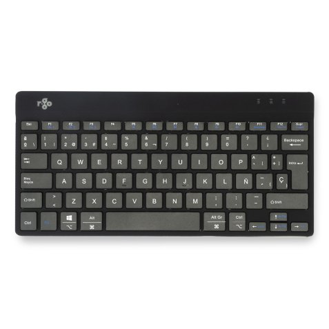 R-Go Tools Teclado ergonómico R-Go Compact Break, teclado compacto con software de pausa, QWERTY (ES), bluetooth, negro
