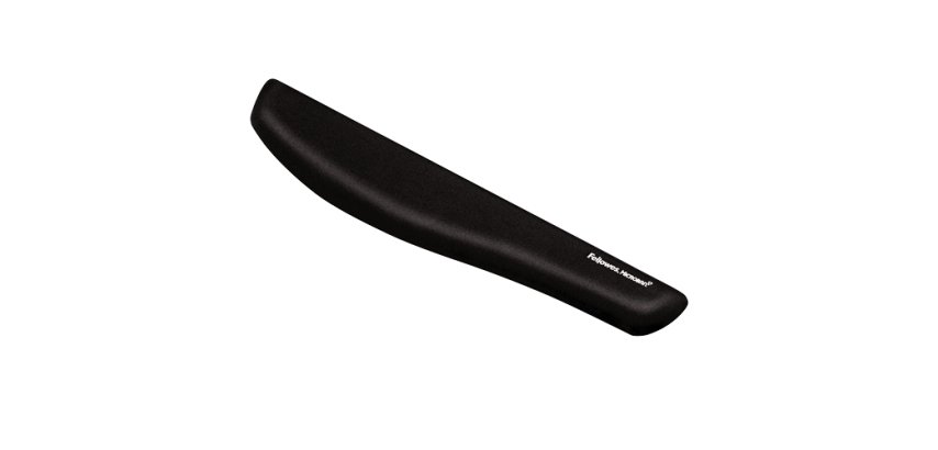 Fellowes Keyboard Wrist Rest - PlushTouch Wrist Rest with Non Skid Rubber Base & Antibacterial Protection - Ergonomic Wrist Support for Computer, Laptop, Home Office Use - Black
