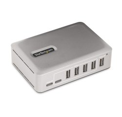 StarTech.com Hub USB-C à 7 Ports - 5x USB-A et 2x USB-C - Hub USB Type-C Auto-Alimenté avec Bloc d'Alimentation 65W - USB 3.1 10Gbps - Hub USB avec Câble de Verrouillage Certifié USB-IF de 91cm - Splitter USB C