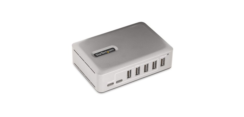 StarTech.com Hub USB-C à 7 Ports - 5x USB-A et 2x USB-C - Hub USB Type-C Auto-Alimenté avec Bloc d'Alimentation 65W - USB 3.1 10Gbps - Hub USB avec Câble de Verrouillage Certifié USB-IF de 91cm - Splitter USB C