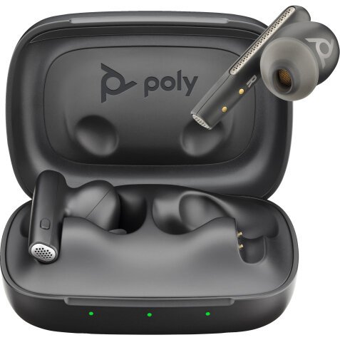 POLY Écouteurs noir charbon Voyager Free 60 UC +adaptateur USB-C BT700 + étui de charge de base