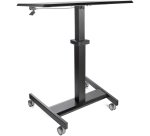 StarTech.com Mobile Standing Desk - Portable Sit Stand Ergonomic Height Adjustable Cart on Wheels - Rolling Computer/Laptop Workstation Table with Locking One-Touch Lift for Teacher/Student