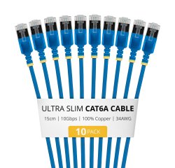 StarTech.com 6ASTP34BLS15CM10PK Netzwerkabel Blau 0,15 m Cat6a U/FTP (STP) Rund