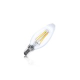 Ampoule LED Candle E14, 4 Watts 2700 Kelvin 420/470 Lumen, angle d'éclairage 300/330. Clair