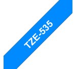 Brother TZE-535 ruban d'étiquette Blanc sur bleu