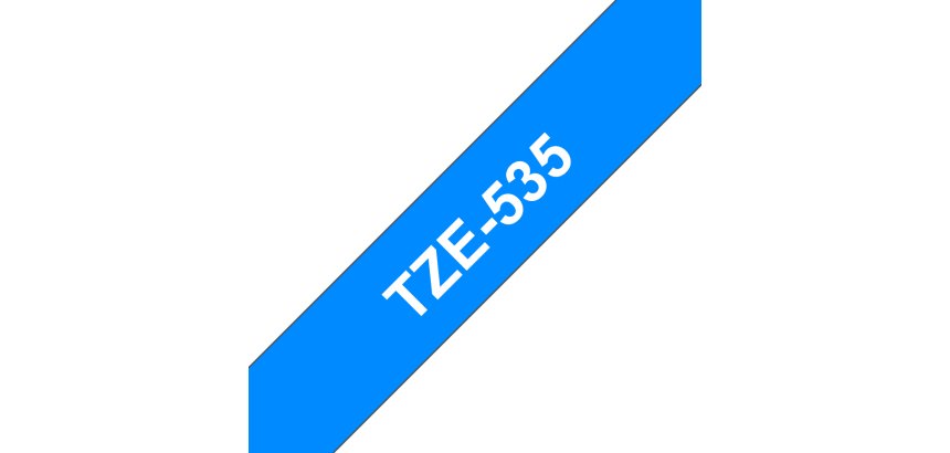 Brother TZE-535 ruban d'étiquette Blanc sur bleu