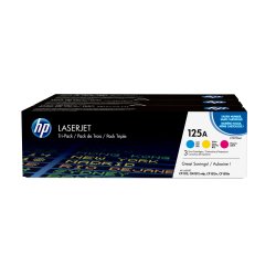 HP 125A pack de 3 toners LaserJet cyan/magenta/jaune authentiques