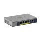 NETGEAR GS105PP Non-géré Gigabit Ethernet (10/100/1000) Connexion Ethernet, supportant l'alimentation via ce port (PoE) Montage sur le bureau ou sur le mur Gris