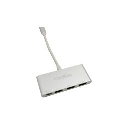 CoolBox COO-HUC3U3PD hub de interfaz USB 3.2 Gen 1 (3.1 Gen 1) Type-C 5000 Mbit/s Aluminio
