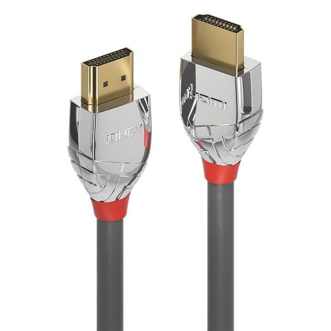 Cable HDMI tipo A (Estándar), Lindy 37872, 2 m, Gris, Plata