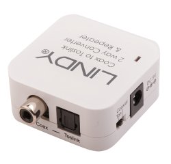 Lindy 70411 cambiador de género para cable Toslink RCA Blanco