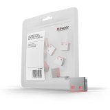 Lindy 40460 bloqueur de port USB Type-A Rose Acrylonitrile-Butadiène-Styrène (ABS) 10 pièce(s)