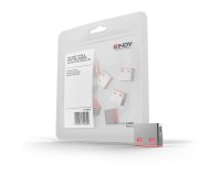 Lindy 40460 bloqueador de puerto USB tipo A Rosa Acrilonitrilo butadieno estireno (ABS) 10 pieza(s)