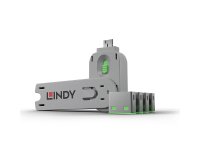 Lindy 40451 bloqueador de puerto Bloqueador de puerto + clave USB tipo A Verde Acrilonitrilo butadieno estireno (ABS) 5 pieza(s)