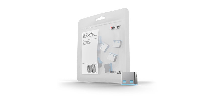 Lindy Bloqueurs de ports USB A, 10 pièces, Bleu