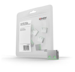 Lindy 40461 bloqueador de puerto USB tipo A Verde Acrilonitrilo butadieno estireno (ABS) 10 pieza(s)