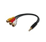 Lindy 35539 cable de vídeo compuesto 0,25 m 3,5mm 3 x RCA Negro