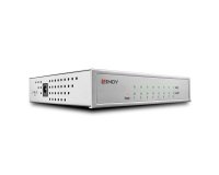 Lindy 25045 switch Gestionado Gigabit Ethernet (10/100/1000) Energía sobre Ethernet (PoE) Plata