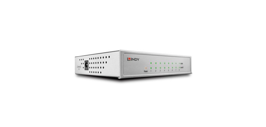 Lindy 25045 switch Gestionado Gigabit Ethernet (10/100/1000) Energía sobre Ethernet (PoE) Plata
