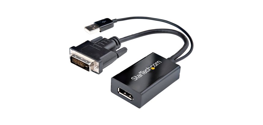 StarTech.com Adaptador DVI a DisplayPort Alimentado por USB - Conversor DVI a DisplayPort - Convertidor DVI-D a DP - 1920x1200