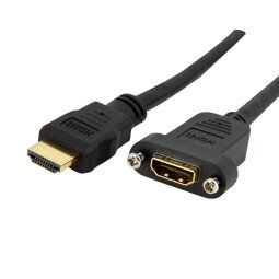 StarTech.com Adaptateur HDMI 1m - Câble HDMI 4K30Hz Haut Débit pour Montage sur Panneau - Bande Passante 10.2 Gbps - HDMI 4K à HDMI F/M - Câble de Connexion pour Montage sur Panneau HDMI