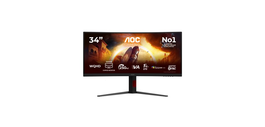 AOC G4 CU34G4ZCA écran plat de PC 86,4 cm (34") 3440 x 1440 pixels Wide Quad HD Noir, Rouge