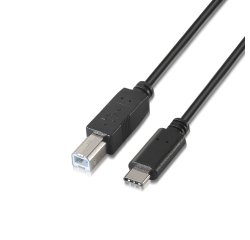 AISENS A107-0053 cable USB USB 2.0 1 m USB C USB B Negro