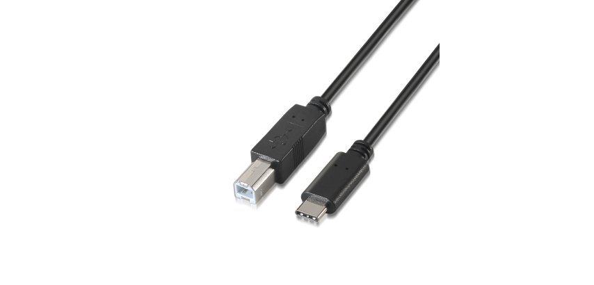AISENS A107-0053 cable USB USB 2.0 1 m USB C USB B Negro