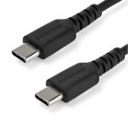 StarTech.com 2m USB-C Laadkabel, Robuuste Fast Charge & Sync Type C Kabel, 60W (3A) PD, USB 2.0, TPE Mantel en Aramidevezels - Zwarte USB Oplaadkabel
