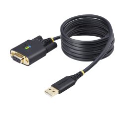 StarTech.com Cable Adaptador USB a Serie de Módem Nulo de 2m - FTDI RS232 - Tornillos DB9 Intercambiables - USB-A a DB9 RS232 - Windows/macOS/Linux