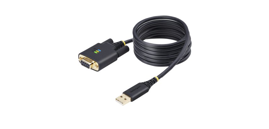 StarTech.com 6.6ft (2m) USB to Null Modem Serial Adapter Cable, COM Retention, FTDI, USB-A to DB9 RS232, Interchangeable DB9 Screws/Nuts, Windows/macOS/Linux