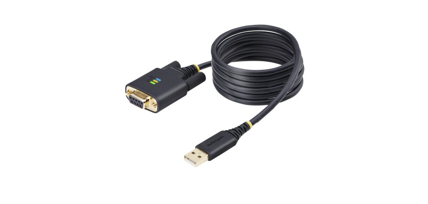 StarTech.com 6.6ft (2m) USB to Null Modem Serial Adapter Cable, COM Retention, FTDI, USB-A to DB9 RS232, Interchangeable DB9 Screws/Nuts, Windows/macOS/Linux