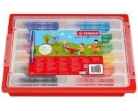 Feutre coloriage stabilo power max encre lavable corps large pointe large bloquée pochette 96 unités
