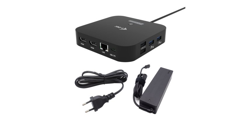 i-tec USB-C Dual HDMI Docking Station with Power Delivery 100 W + Universal Charger 100W