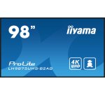 iiyama LH9875UHS-B2AG Écran d'affichage dynamique Écran plat de signalisation numérique 2,48 m (97.5") LED Wifi 500 cd/m² 4K Ultra HD Noir Intégré dans le processeur Android 11 24/7