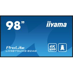 iiyama LH9875UHS-B2AG affichage de messages Écran plat de signalisation numérique 2,48 m (97.5") LED Wifi 500 cd/m² 4K Ultra HD Noir Intégré dans le processeur Android 11 24/7