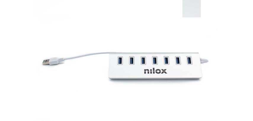 Nilox NX7HUB30 interface hub USB 3.2 Gen 1 (3.1 Gen 1) Type-A 5000 Mbit/s Grey