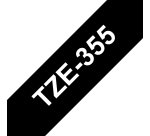 Brother TZE-355 nastro per etichettatrice Bianco su nero