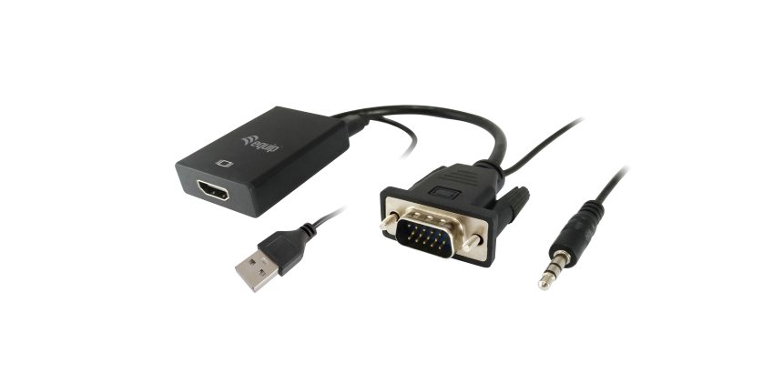 Equip VGA to HDMI Adapter with Audio