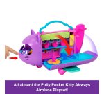 Polly Pocket Kitty Airways Playset with 2 Micro Dolls and Pet, Airplane Travel Toy with Accessories