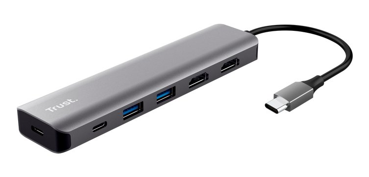 Trust Dalyx Adattatore multiporta USB-C 6 in 1 - Grigio
