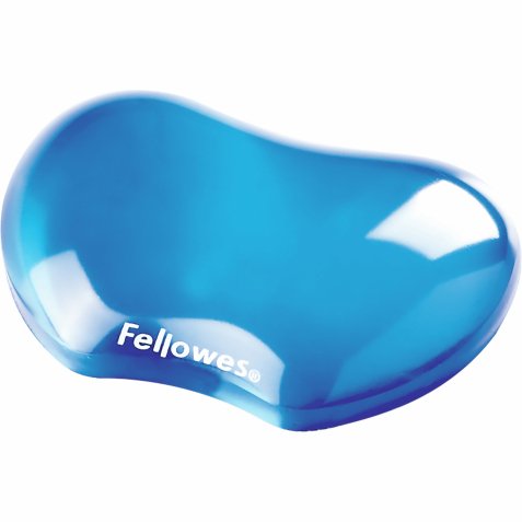 Reposamuñecas Fellowes de gel flexible Crystal azul