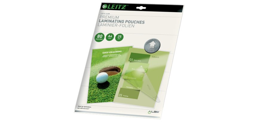 Pochettes de plastification Leitz A4 - 2 x 80 µ - Brillant - Boîte de 25