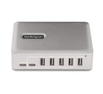 StarTech.com Hub USB-C à 7 Ports - 5x USB-A et 2x USB-C - Hub USB Type-C Auto-Alimenté avec Bloc d'Alimentation 65W - USB 3.1 10Gbps - Hub USB avec Câble de Verrouillage Certifié USB-IF de 91cm - Splitter USB C