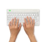 R-Go Tools Clavier ergonomique R-Go Compact Break, clavier compact avec logiciel de pause,AZERTY (FR), Bluetooth, blanc