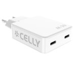 Celly SLIMTC2C65WWH mobile device charger Laptop, Smartphone, Tablet White AC Fast charging Indoor