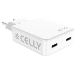 Celly SLIMTC2C65WWH Caricabatterie per dispositivi mobili Computer portatile, Smartphone, Tablet Bianco AC Ricarica rapida Interno