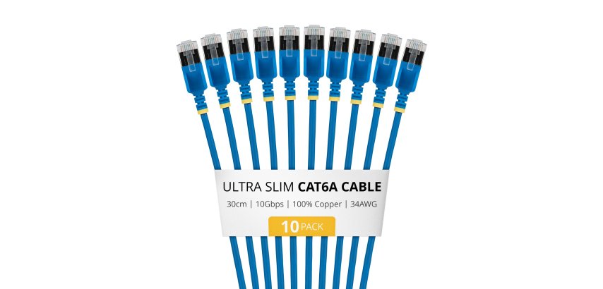 StarTech.com 6ASTP34BLS30CM10PK câble de réseau Bleu 0,3 m Cat6a U/FTP (STP) Rond