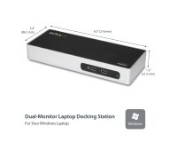 StarTech.com Station d'Accueil USB 3.0 à Double Écran - Dock Universel Type-A pour PC/Ordinateur Portable avec HDMI et DVI/VGA - Hub USB 3.1 Gen 1 5Gbps à 6 Ports, Gbe, Audio - Windows & Mac